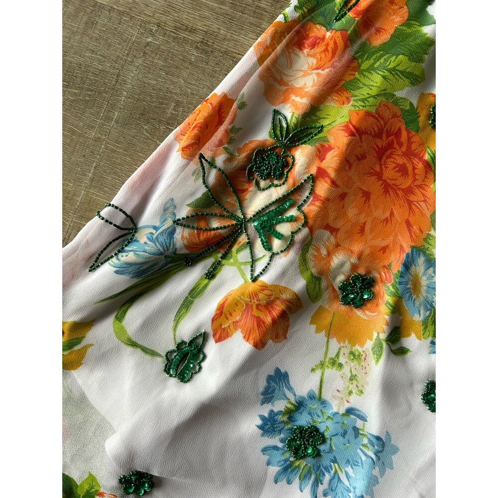 Raga Anthropologie Beaded Sequin Floral Mini Dress S Sleeveless Boho NWT - Picture 10 of 16